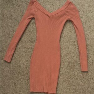 Windsor burnt orange Ribbed Dress in Rust